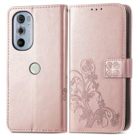 ART Wallet Cover Motorola Edge 30 Pro FLOWERS hellrosa