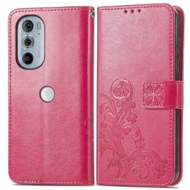 ART Wallet Cover Motorola Edge 30 Pro FLOWERS dunkelrosa