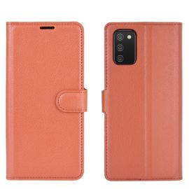 LITCHI Wallet Hülle Samsung Galaxy A02s braun