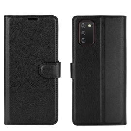 LITCHI Wallet Hülle Samsung Galaxy A02s schwarz
