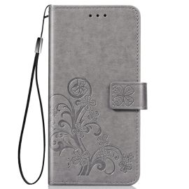 ART Wallet Cover Xiaomi Redmi Note 9 FLOWERS grau