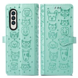 ART Wallet Cover Samsung Galaxy Z Fold 3 5G TIERE grün