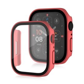 PC VOLLSTÄNDIGE ABDECKUNG Kunststoffabdeckung mit Glas für Apple Watch SE / SE 2022 / SE 2023 (40 mm) rot