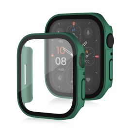 PC VOLLSTÄNDIGE ABDECKUNG Kunststoffabdeckung mit Glas für Apple Watch SE / SE 2022 / SE 2023 (40 mm) grün
