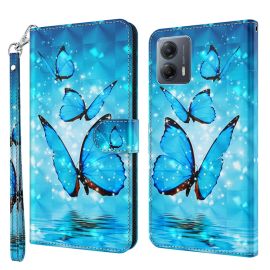 ART Wallet-Cover für Motorola Moto G54 5G / G54 5G Power Edition BLUE BUTTERFLIES