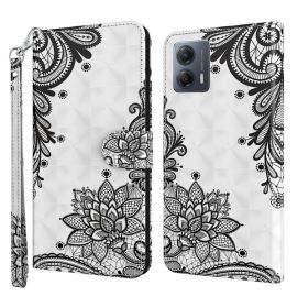 ART Wallet Cover für Motorola Moto G54 5G / G54 5G Power Edition BLACK FLOWER
