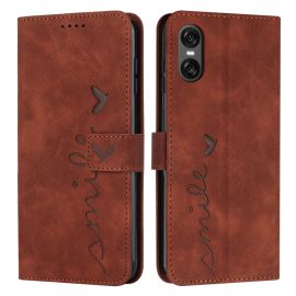 ART SMILE Wallet Case mit Trageschlaufe für Sony Xperia 10 VI braun