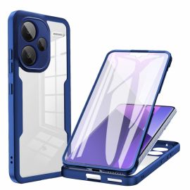 DUAL Doppelseitiges Cover mit Folie Xiaomi Redmi Note 13 Pro+ 5G blau