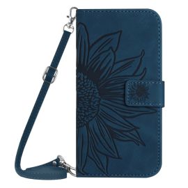 ART SUNFLOWER Brieftaschenetui mit Schnur für TCL 505 blau