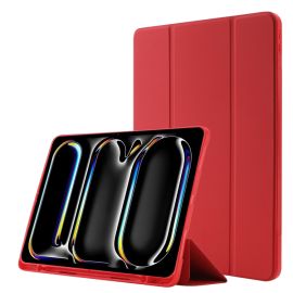 LEATHER Klappdeckel für Apple iPad Pro 13 2024 / M5 2025 rot