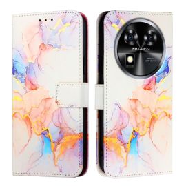 ART MARBLE Wallet Cover für Oukitel C37 WHITE ORANGE