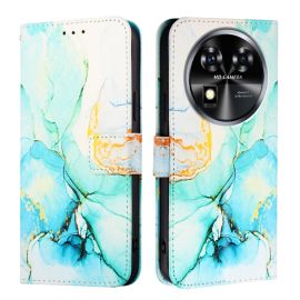 ART MARBLE Wallet Cover für Oukitel C37 GREEN