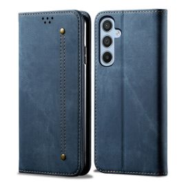DENIM Wallet Cover für Samsung Galaxy S24 FE 5G blau