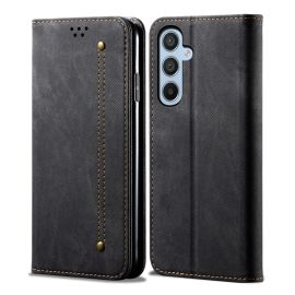 DENIM Wallet Cover für Samsung Galaxy S24 FE 5G schwarz