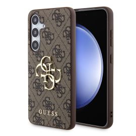 GUESS 4G METAL Κάλυμμα για Samsung Galaxy S24 5G καφέ