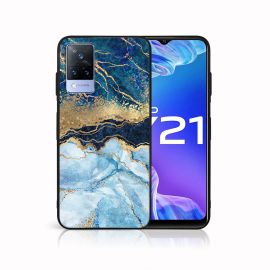 MY ART Silikonhülle Vivo Y21 / Y21s / Y33s BLUE MARBLE (141)