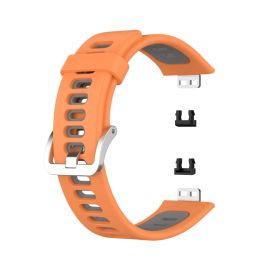 DUAL COLOR Armband Huawei Watch Fit orange-grau