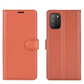 LITCHI Geldbörsenhülle Xiaomi Poco M3 braun