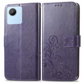 ART FLOWERS Brieftaschenhülle Realme C30 lila