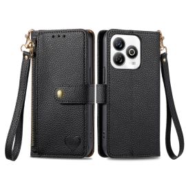HEART Wallet Case für ZTE Blade A75 schwarz