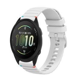 WAVY Silikonarmband für Garmin Forerunner 165 Music weiß
