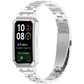 CLASSIC Metallarmband + Schutzhülle für Huawei Band 10 / Band 9 Silber