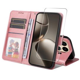 ENKAY PREMIUM SET Brieftasche Hülle und Schutzglas Xiaomi 15T Rosa