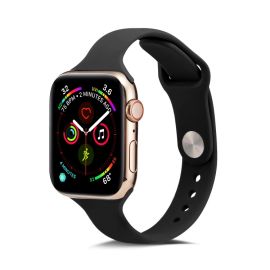 DÜNNES Silikonarmband Apple Watch Ultra 1 / 2 / 3 (49 mm) / 9 / 8 / 7 (45 mm) / 6 / SE / 5 / 4 (44 mm) / 3 / 2 / 1 (42 mm) BLACK