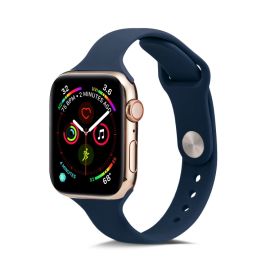 DÜNNES Silikonarmband Apple Watch Ultra 1 / 2 / 3 (49mm) / 9 / 8 / 7 (45mm) / 6 / SE / 5 / 4 (44mm) / 3 / 2 / 1 (42mm) BLUE