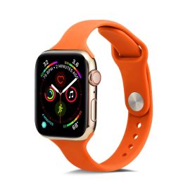 DÜNNES Silikonarmband Apple Watch Ultra 1 / 2 / 3 (49 mm) / 9 / 8 / 7 (45 mm) / 6 / SE / 5 / 4 (44 mm) / 3 / 2 / 1 (42 mm) ORANGE