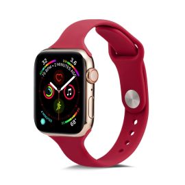 DÜNNES Silikonarmband Apple Watch Ultra 1 / 2 / 3 (49 mm) / 9 / 8 / 7 (45 mm) / 6 / SE / 5 / 4 (44 mm) / 3 / 2 / 1 (42 mm) ROSA RED