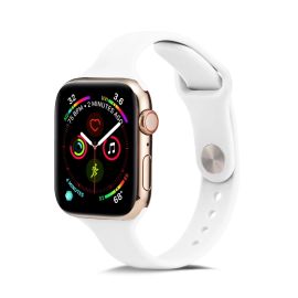 DÜNNES Silikonarmband Apple Watch Ultra 1 / 2 / 3 (49 mm) / 9 / 8 / 7 (45 mm) / 6 / SE / 5 / 4 (44 mm) / 3 / 2 / 1 (42 mm) WHITE