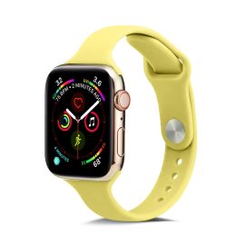 DÜNNES Silikonarmband Apple Watch Ultra 1 / 2 / 3 (49 mm) / 9 / 8 / 7 (45 mm) / 6 / SE / 5 / 4 (44 mm) / 3 / 2 / 1 (42 mm) YELLOW