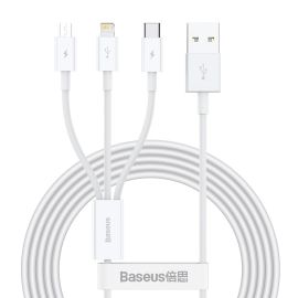 BASEUS SUPERIOR 3in1 Datenkabel ( USB Typ-C / Lightning / Micro USB ) weiß